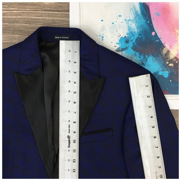 Egara Mens Tuxedo‎ Blazer Sport Coat Two Button Dinner Jacket 40L Casual Suits - Picture 12 of 13